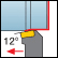 Außen, tangential, 12° Einstellwinkel