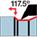 Außen 35° rhombisch 117.5°