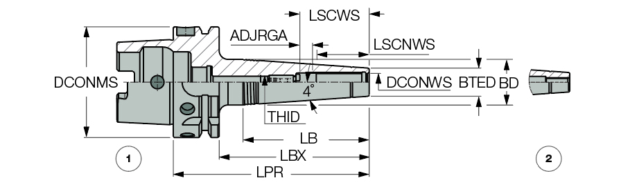 HSK A63 SRK 1/2X3.250 CX