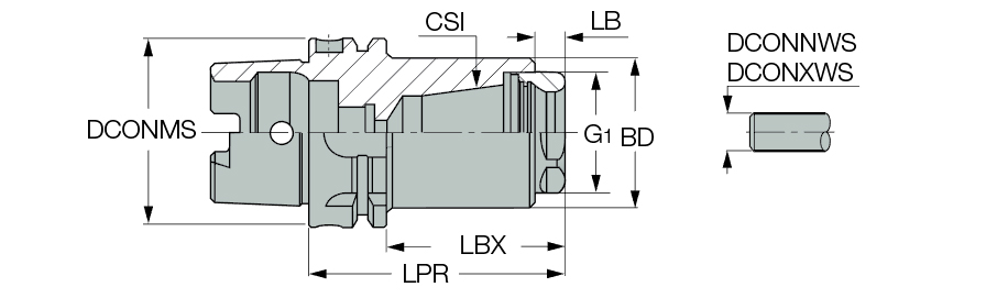 HSK A100 ER40 SHORT